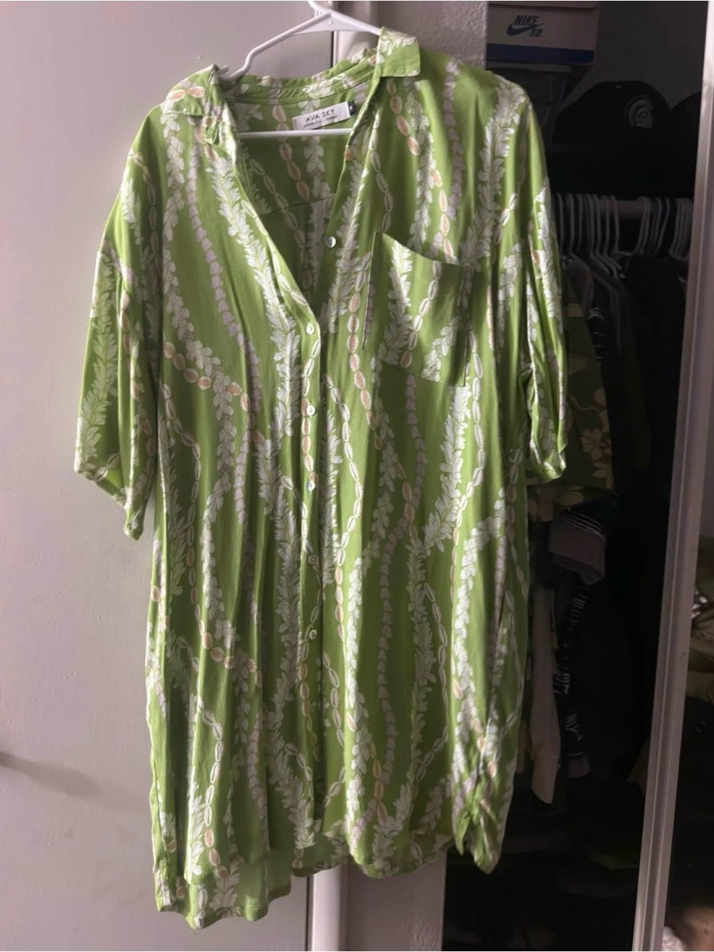 Fighting Eel Green and White Patterned Romper